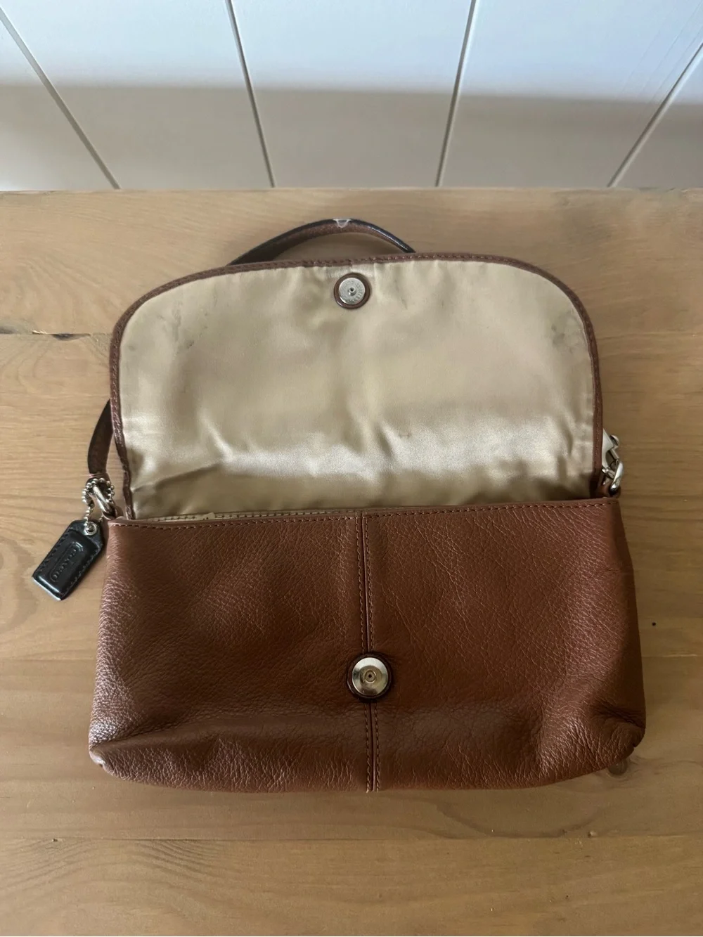 Coach Brown Pebbled Leather Shoulder Bag